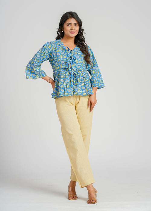 Block Printed Cotton Short Top