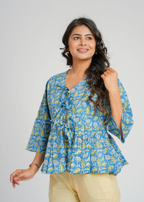 Block Printed Cotton Short Top