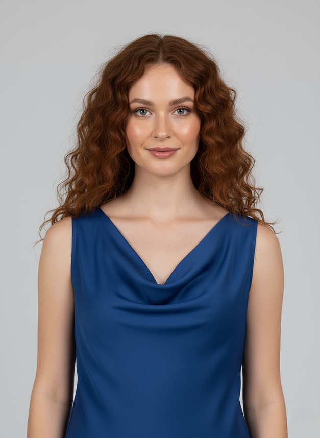 Blue Modal Satin Short Top