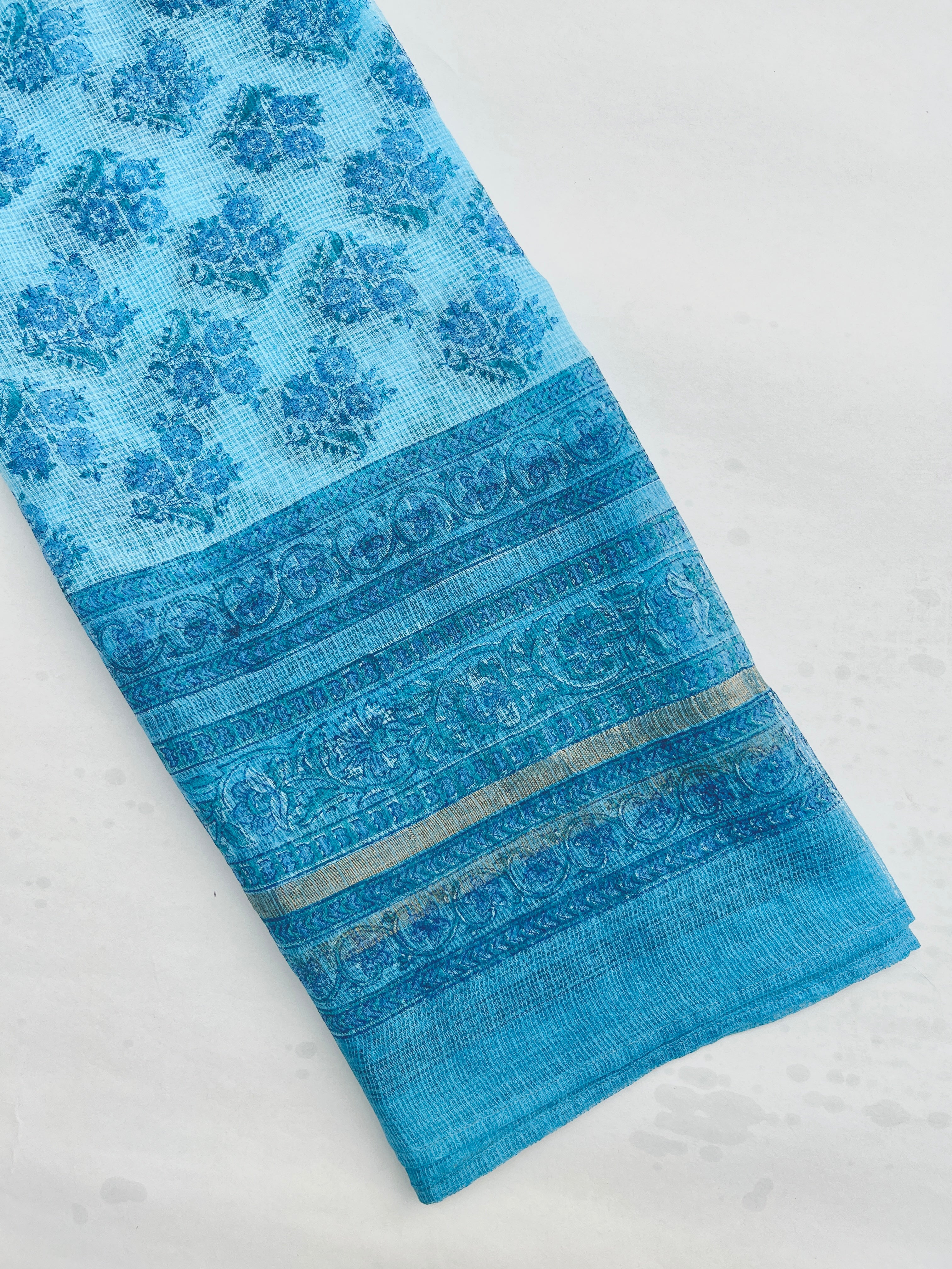 Block Printed Kota Doria Dupatta