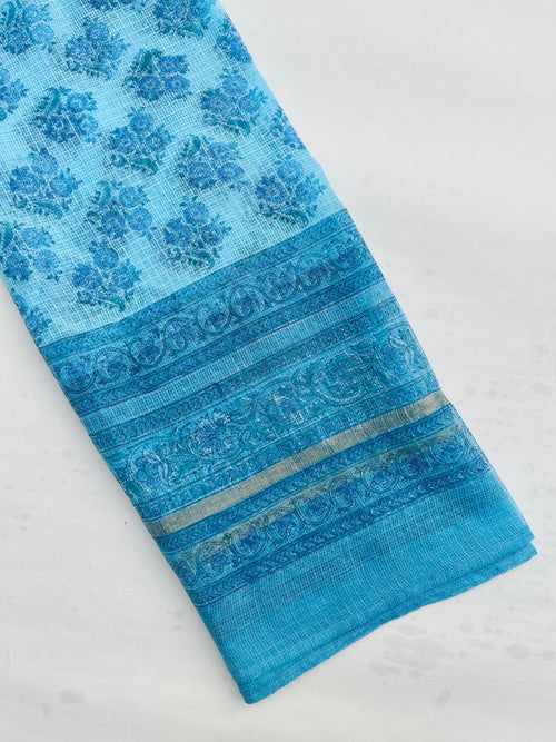 Block Printed Kota Doria Dupatta