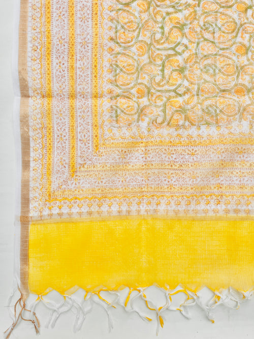 Block Printed Kota Doria Dupatta