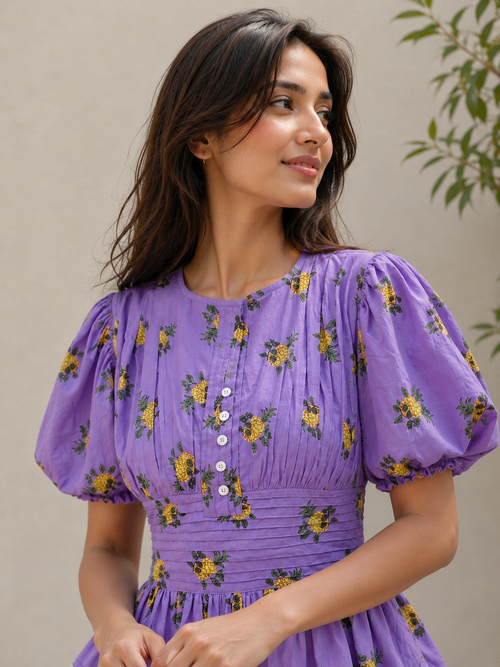Pineapple Smocked Cotton Top