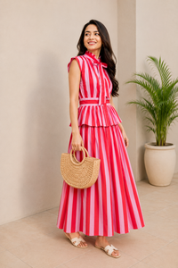 Candy Stripe Cotton Skirt