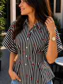 Cupid Stripes Pleated Cotton Shirt