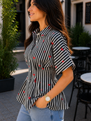 Cupid Stripes Pleated Cotton Shirt