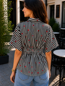 Cupid Stripes Pleated Cotton Shirt