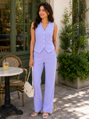 Periwinkle Tailored Cotton Trousers