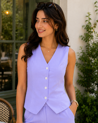 Periwinkle Tailored Cotton Vest
