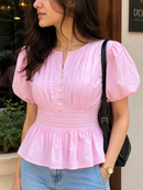 Blush Belle Smocked Cotton Top