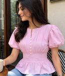 Blush Belle Smocked Cotton Top