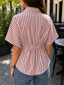 Rose Riviera Pleated Cotton Shirt