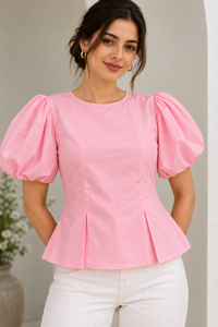 Pink Élan Cotton Short Top