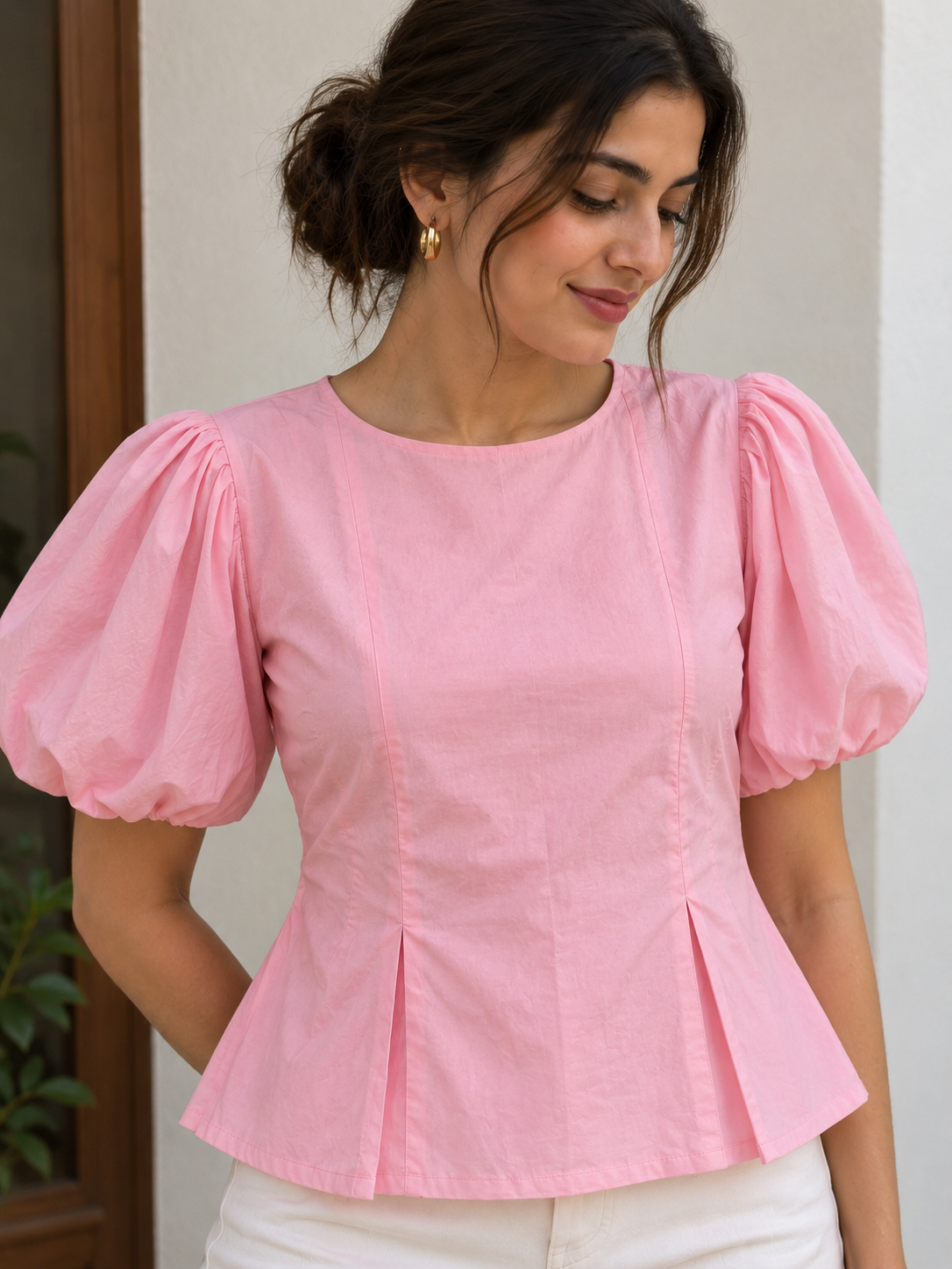 Pink Élan Cotton Short Top