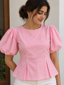 Pink Élan Cotton Short Top