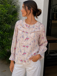 Petal Pixie Chanderi Silk Short Top