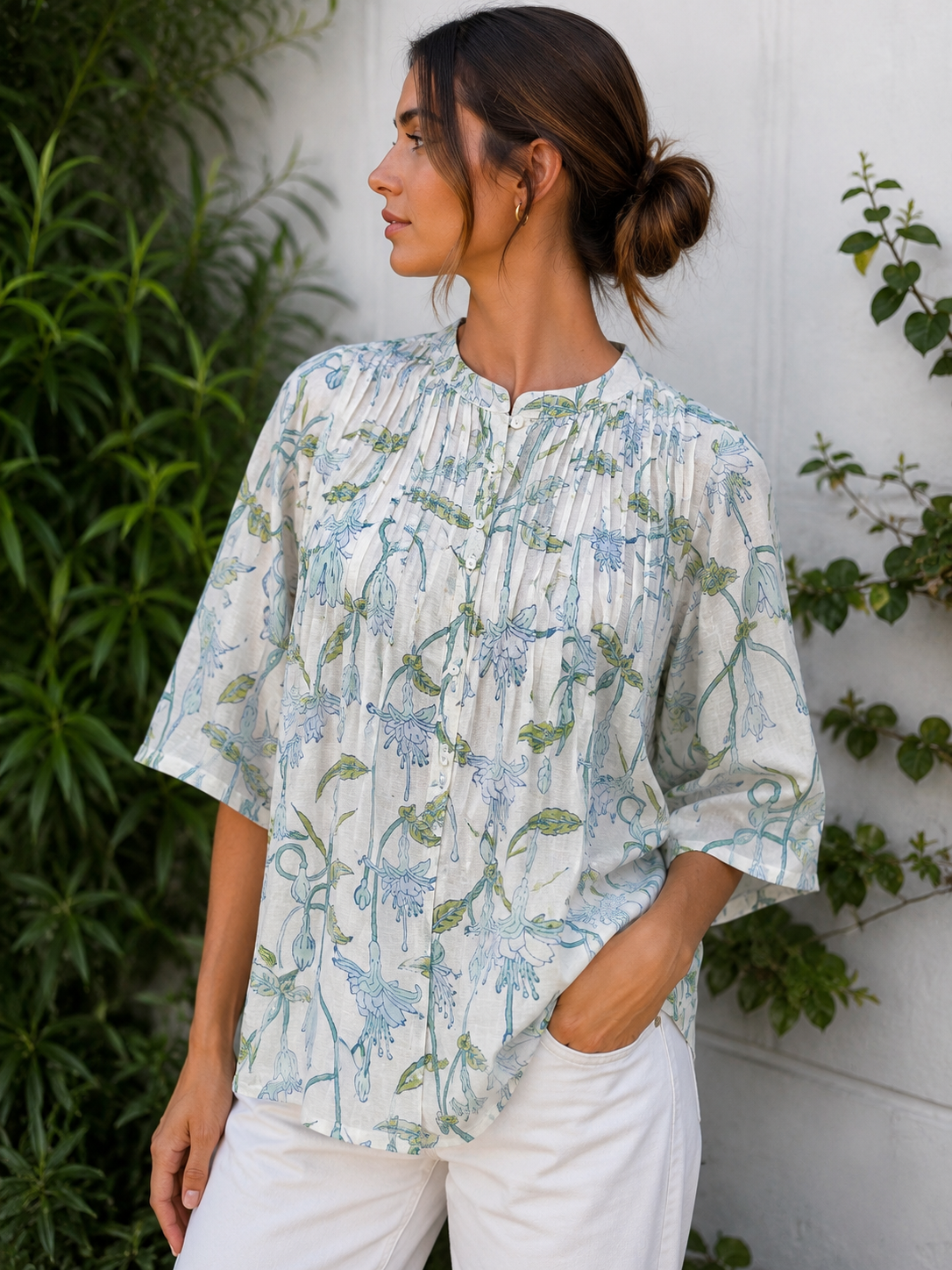 Lume Lily Chanderi Silk Short Top