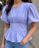 Periwinkle Smocked Cotton Top