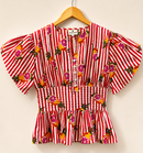 Grapefruit Smocked Cotton Top