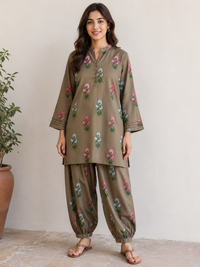 Heritage Bloom Cotton Kurta Set