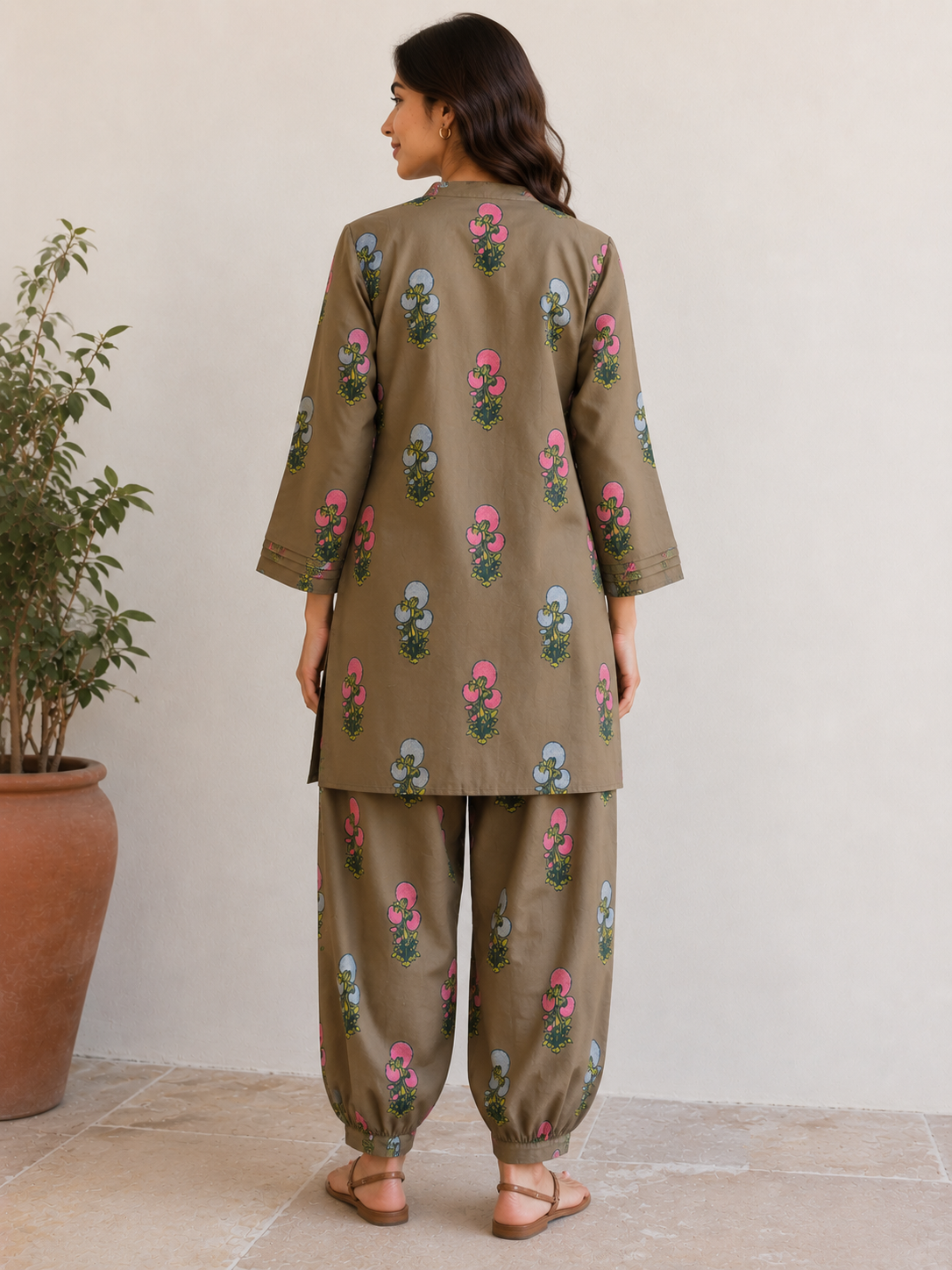 Heritage Bloom Cotton Kurta Set