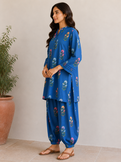 Botanical Bliss Cotton Kurta Set