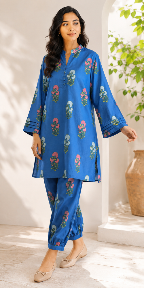 Botanical Bliss Cotton Kurta Set