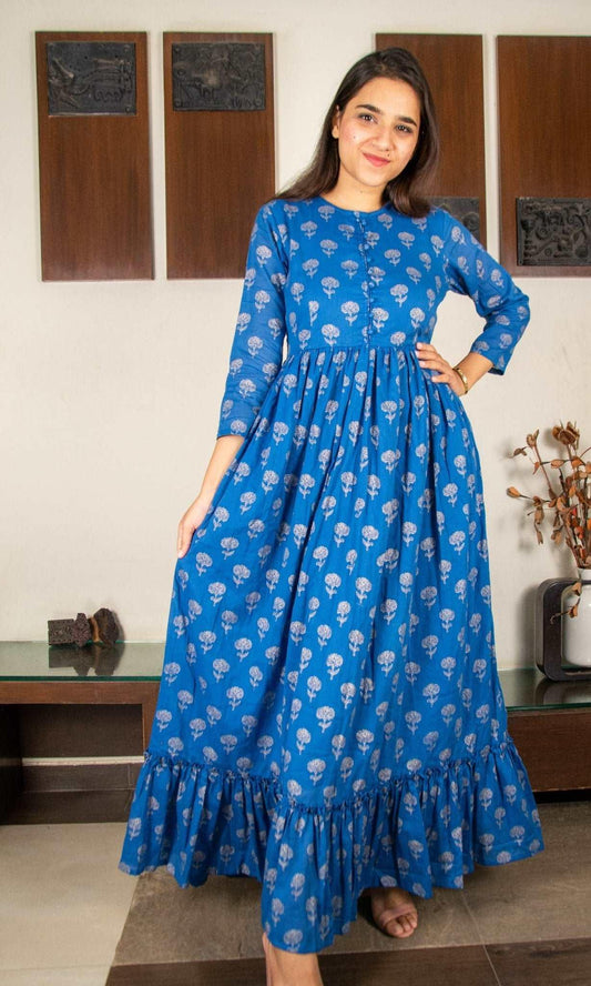 'Marigold' Blue Maxi Dress