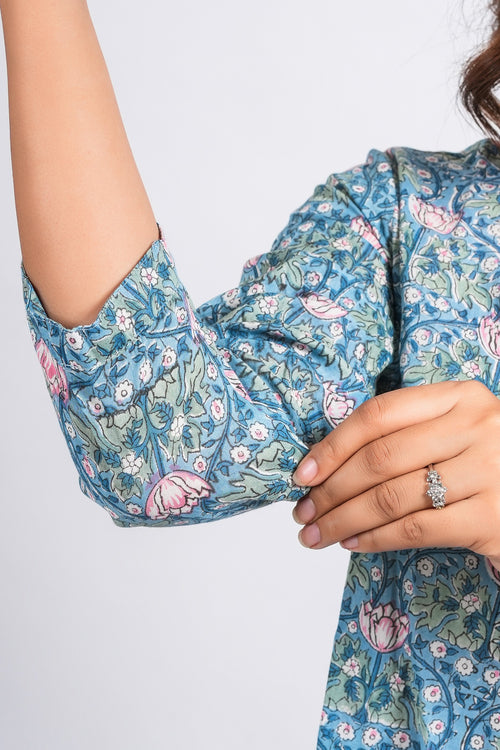 Block Printed Cotton Short Top