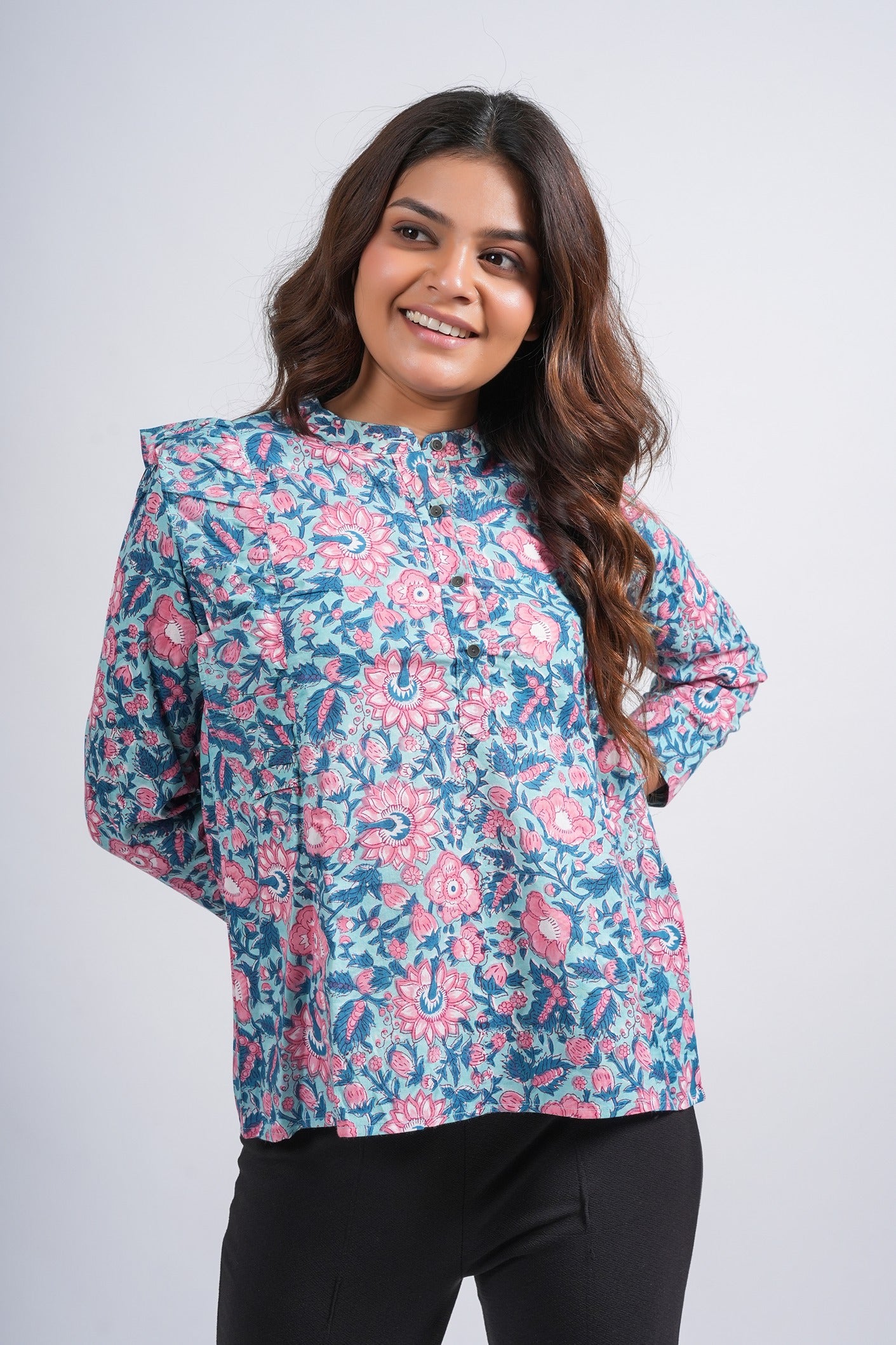 Block Printed Cotton Short Top