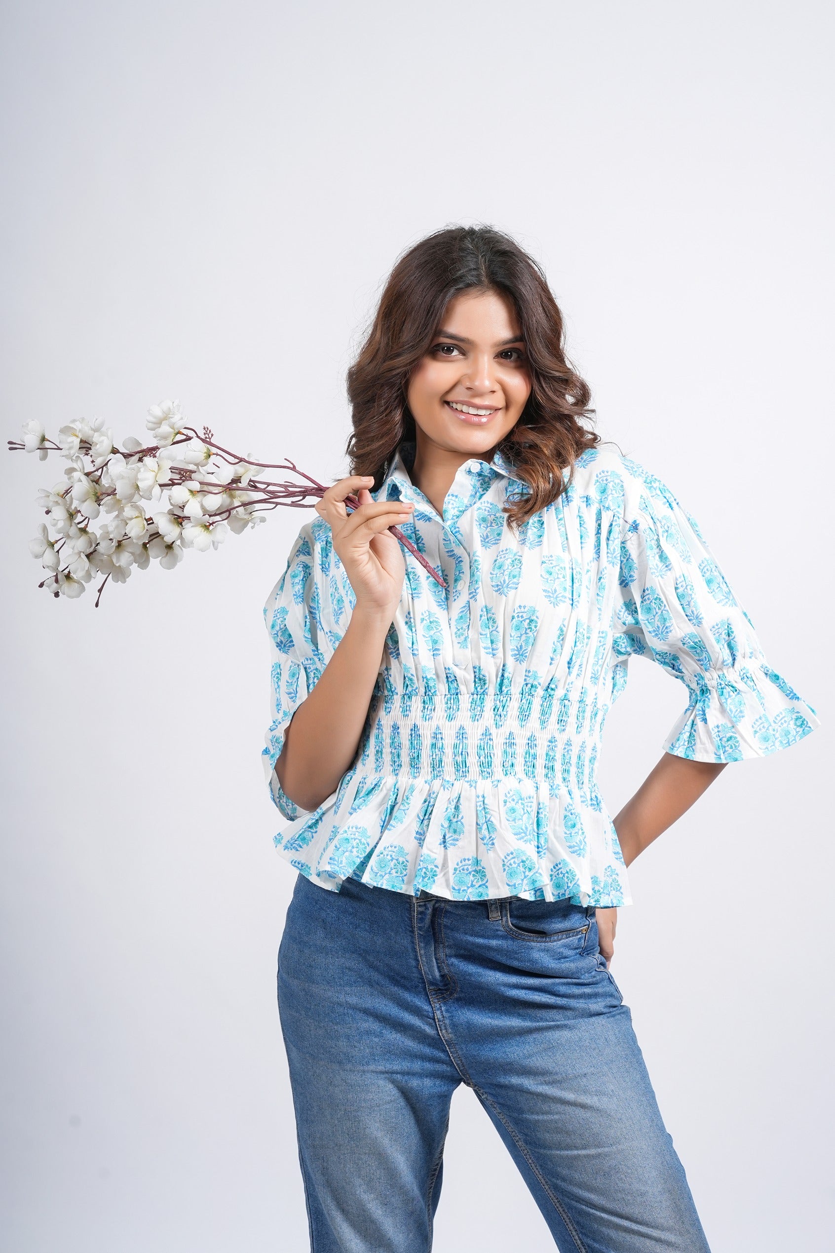 Block Printed Cotton Short Top