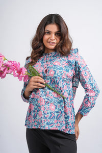 Block Printed Cotton Short Top