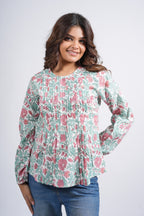 Block Printed Cotton Short Top