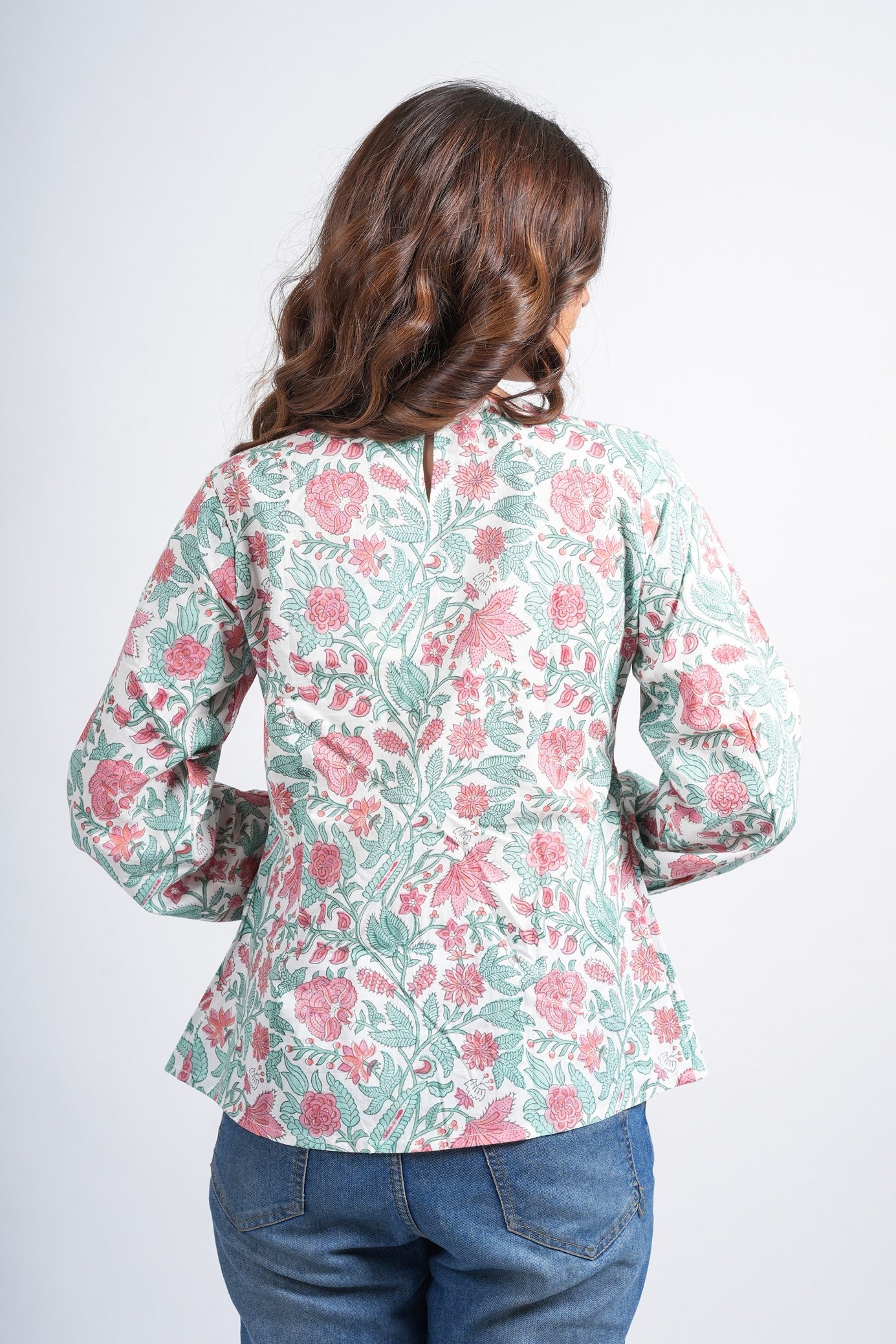 Rosy Bloom Block Printed Short Top