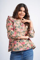 Block Printed Cotton Short Kurti