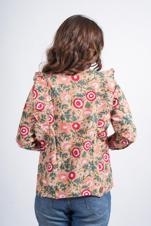 Block Printed Cotton Short Kurti