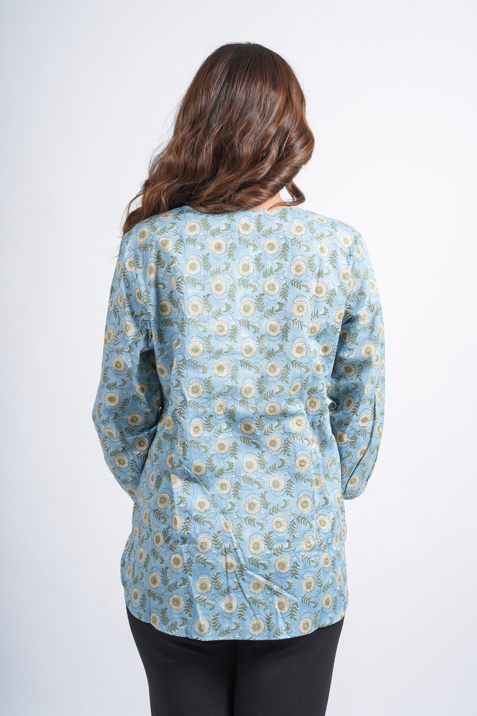 Block Printed Cotton Short Kurti