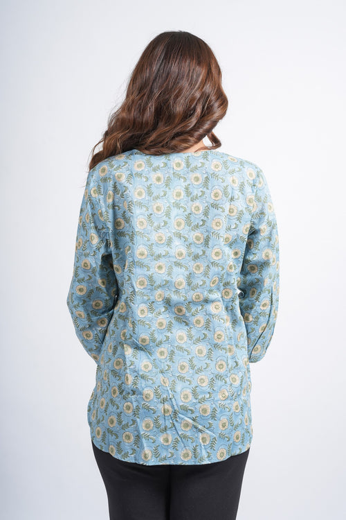 Block Printed Cotton Short Kurti