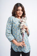 Block Printed Cotton Short Kurti