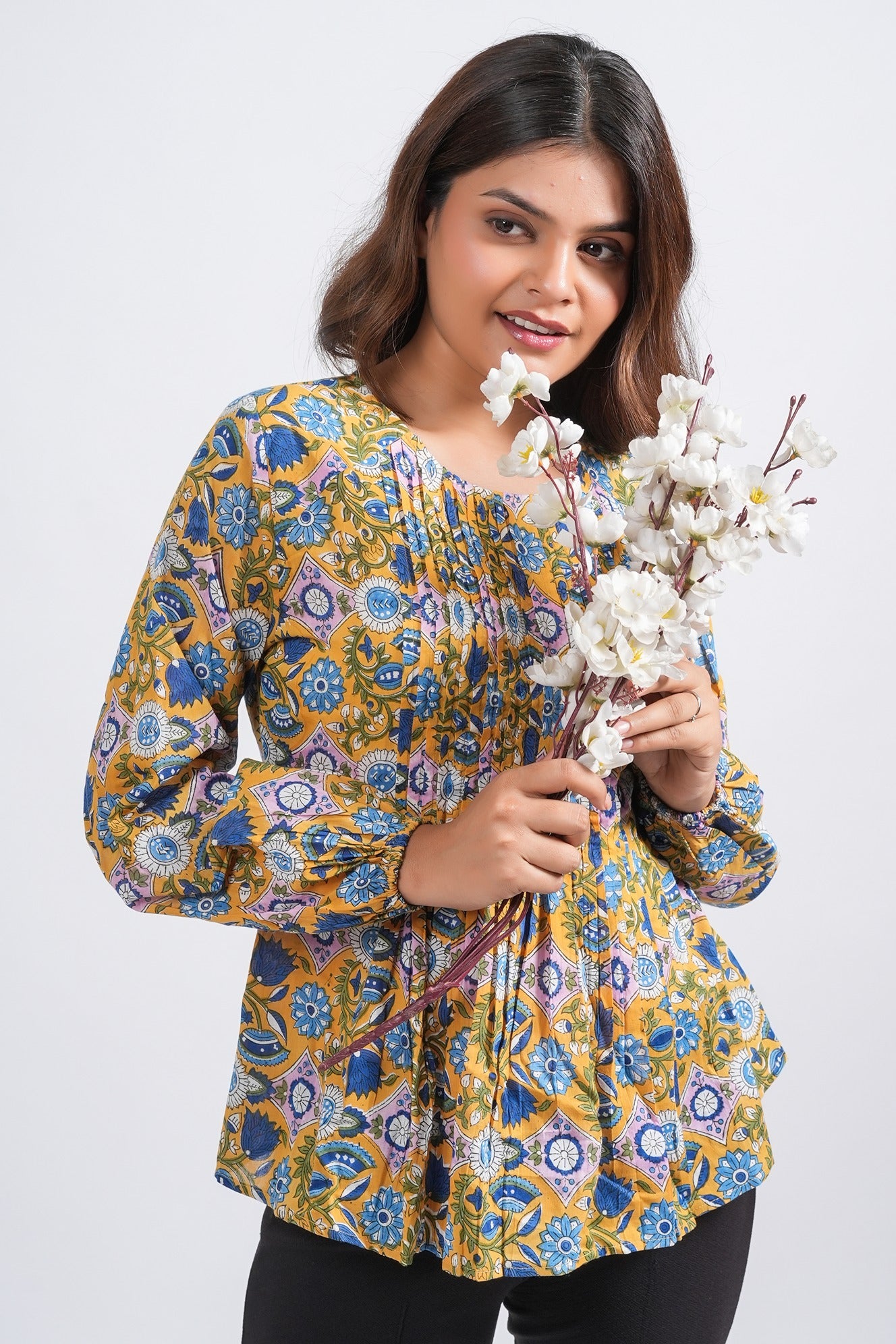 Block Printed Cotton Short Top