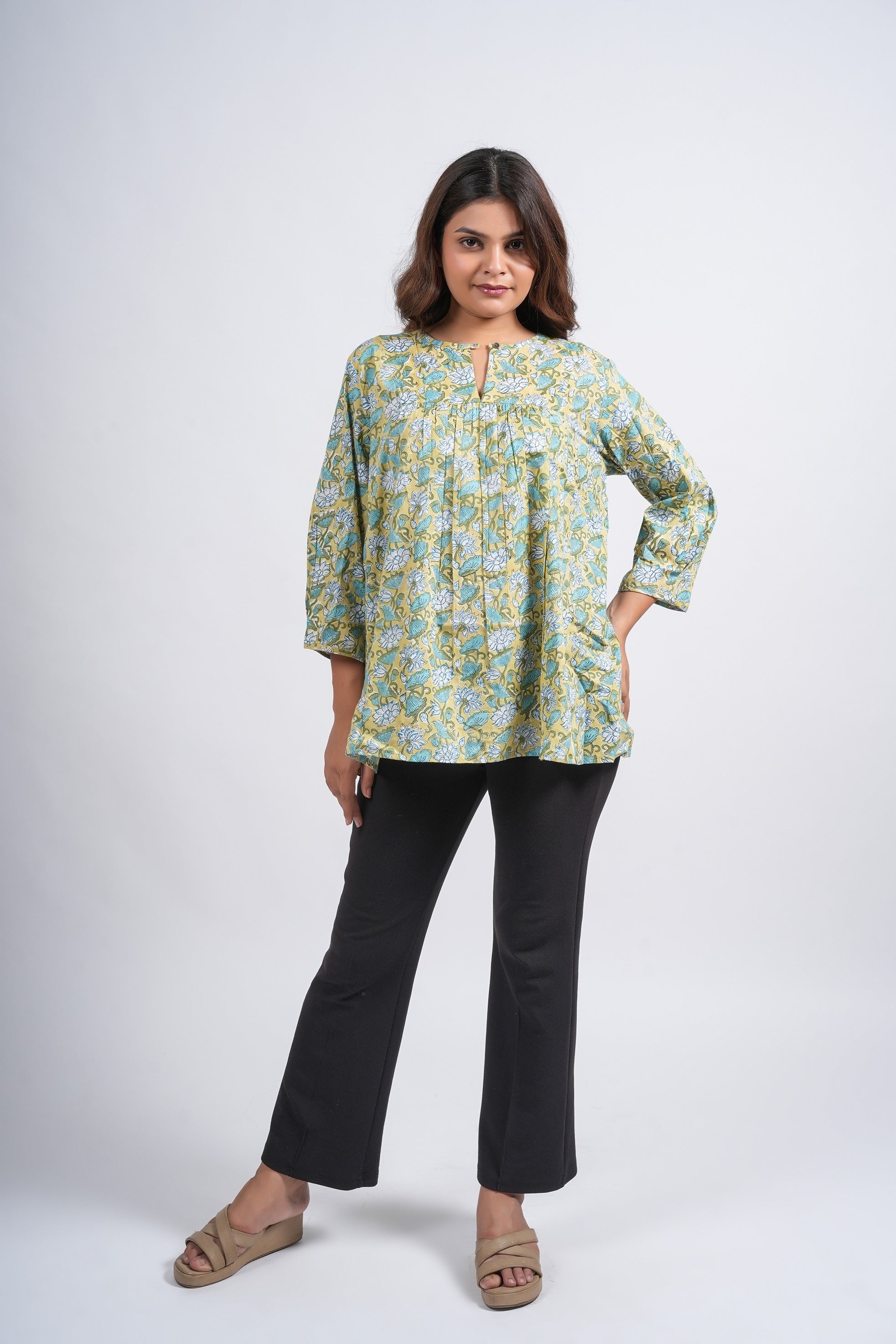 Block Printed Cotton Short Top