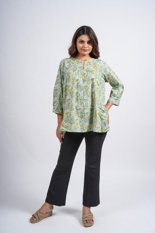 Block Printed Cotton Short Top