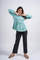 Block Printed Cotton Short Top