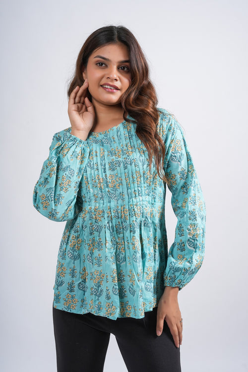 Block Printed Cotton Short Top