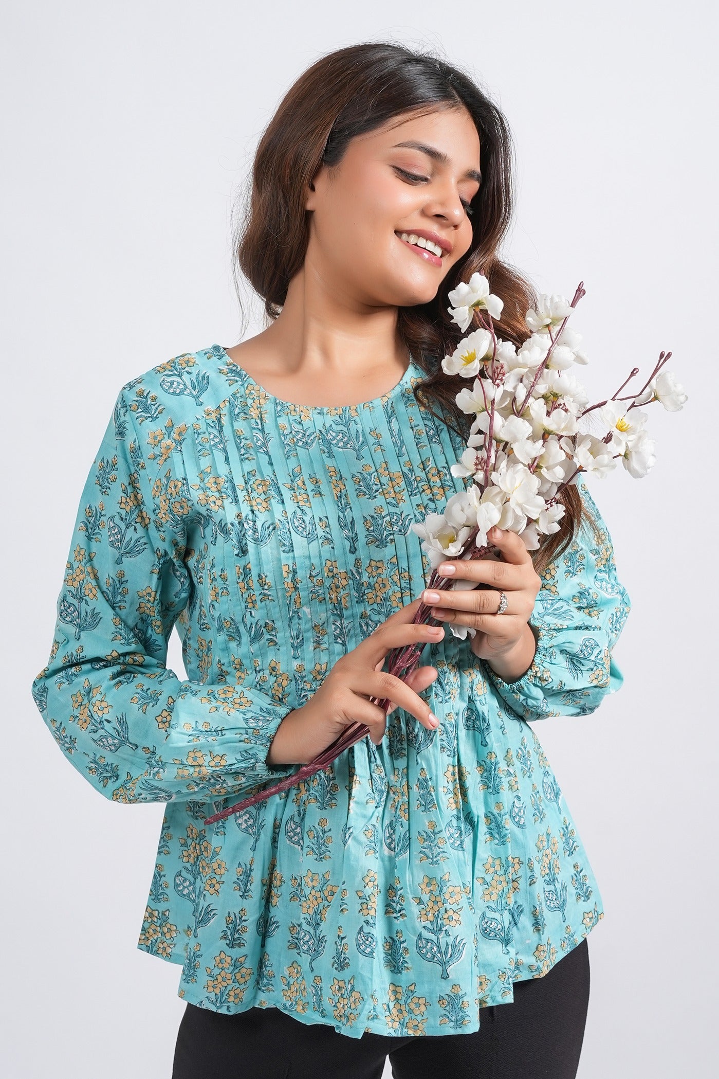 Block Printed Cotton Short Top