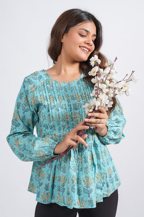 Block Printed Cotton Short Top