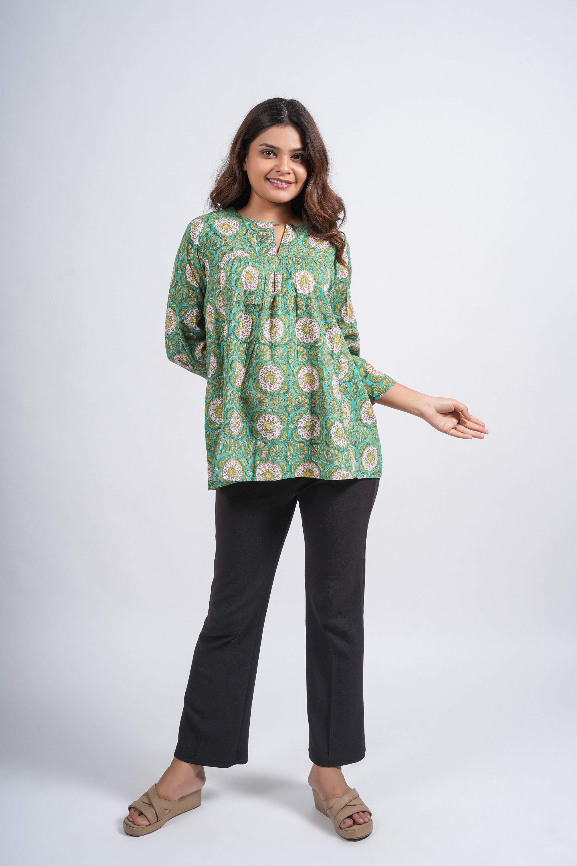 Block Printed Cotton Short Top