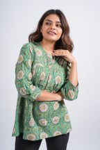 Block Printed Cotton Short Top