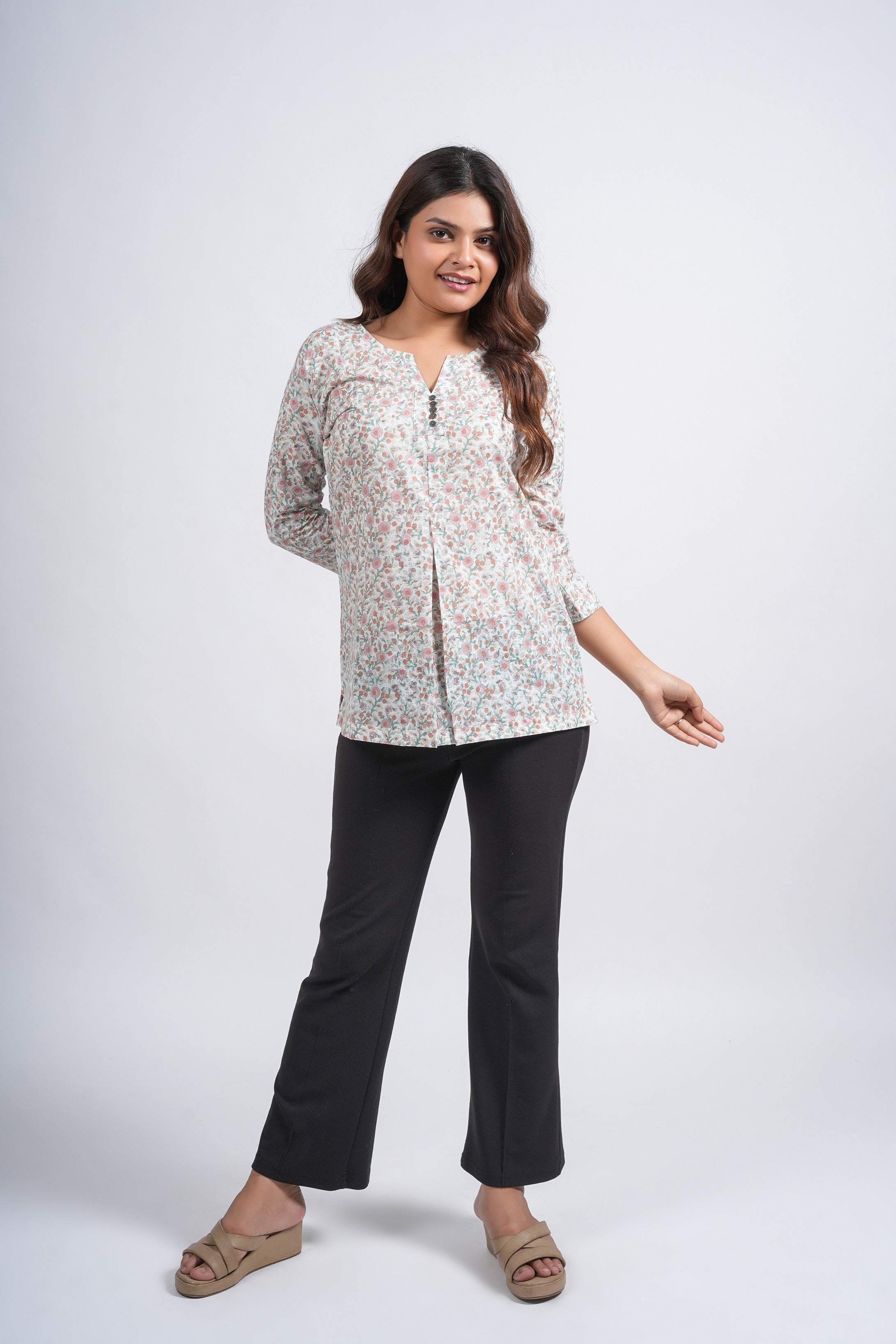 Block Printed Cotton Short Top