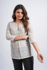 Blush Breeze Printed Short Top